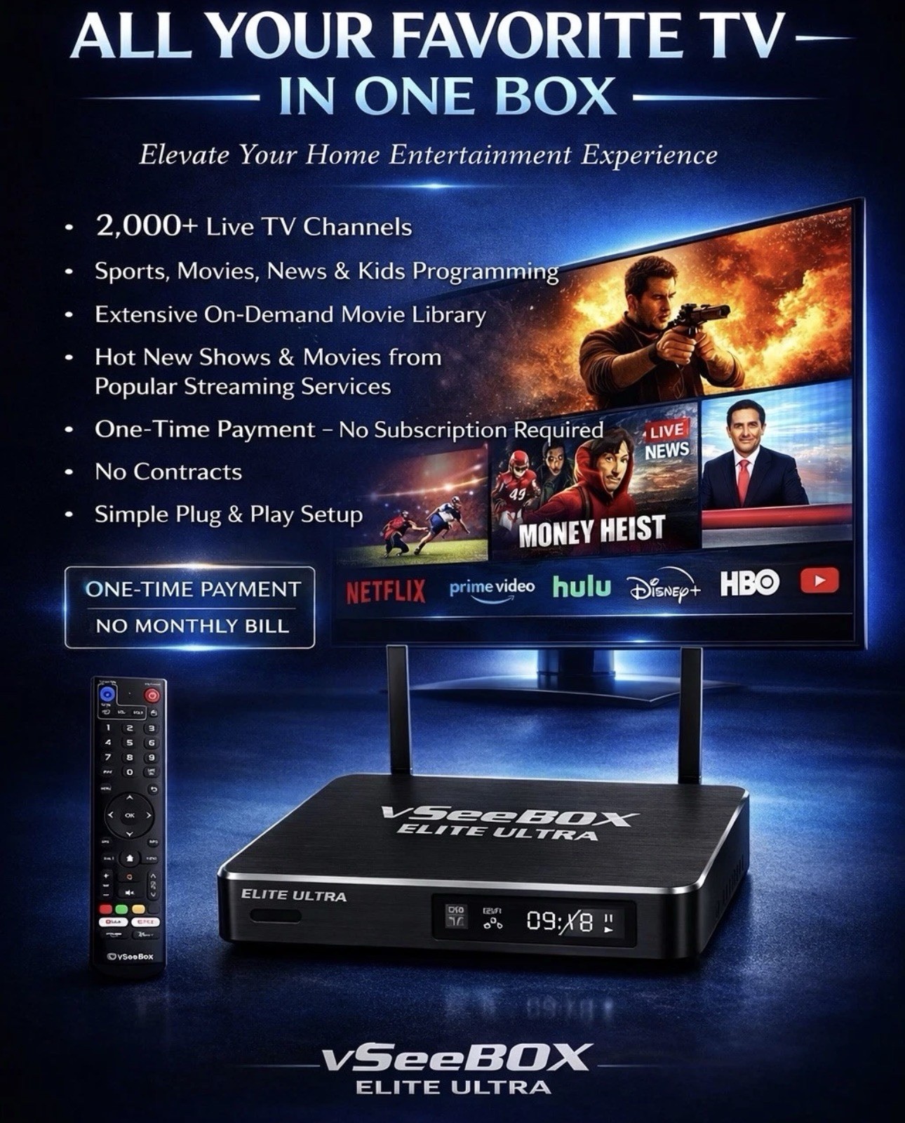 vSeeBox Elite Ultra - BRAND NEW - Latest Model - 8K Streaming Media Player