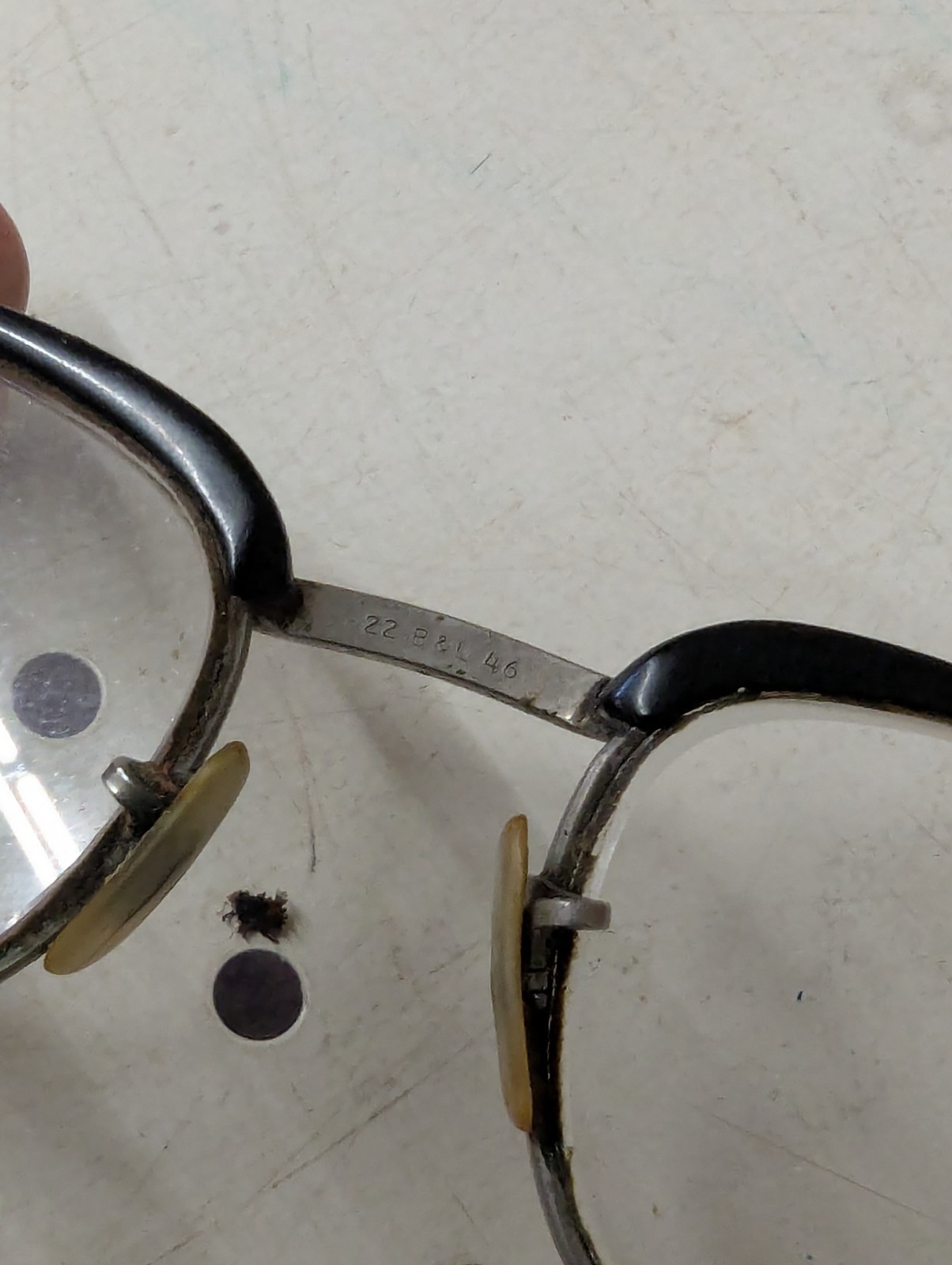 VTG 1950s Bausch & Lomb Safety 5 1/2 Black Browline Glasses – 22 B&L 46 – KSPA1