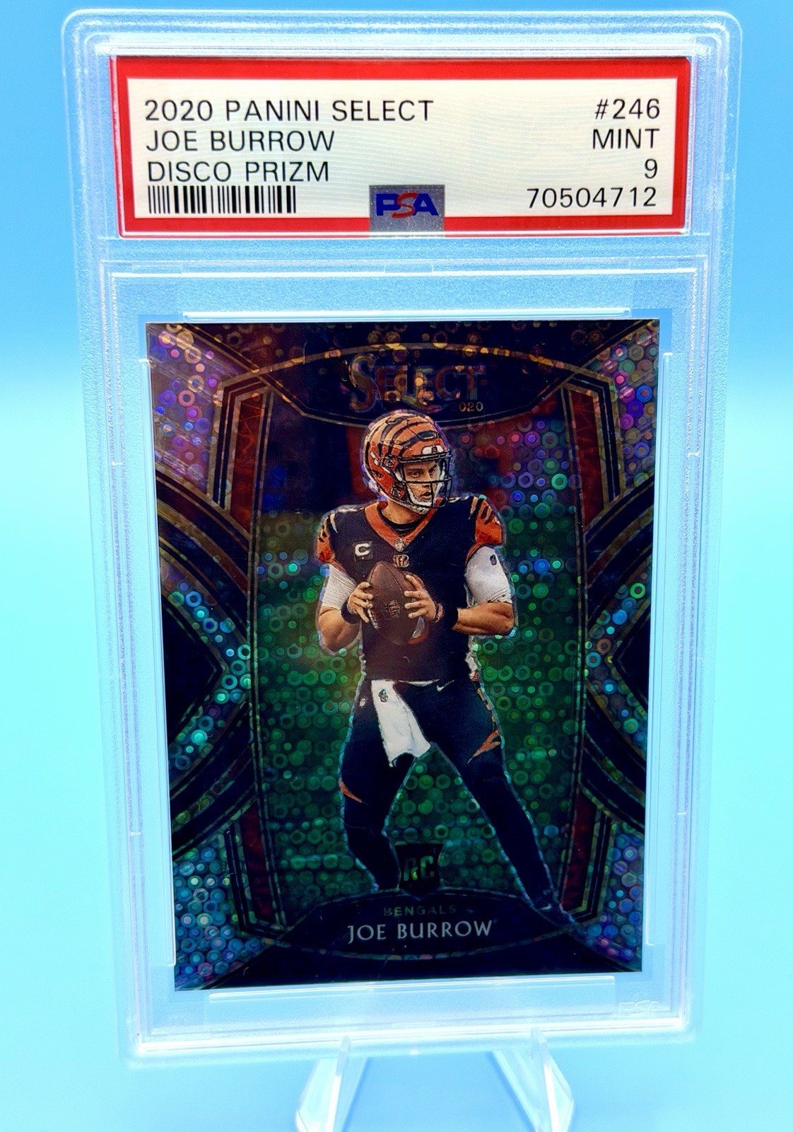 2020 Panini Select - Club Level Joe Burrow #246 Disco Prizm (RC) view 4