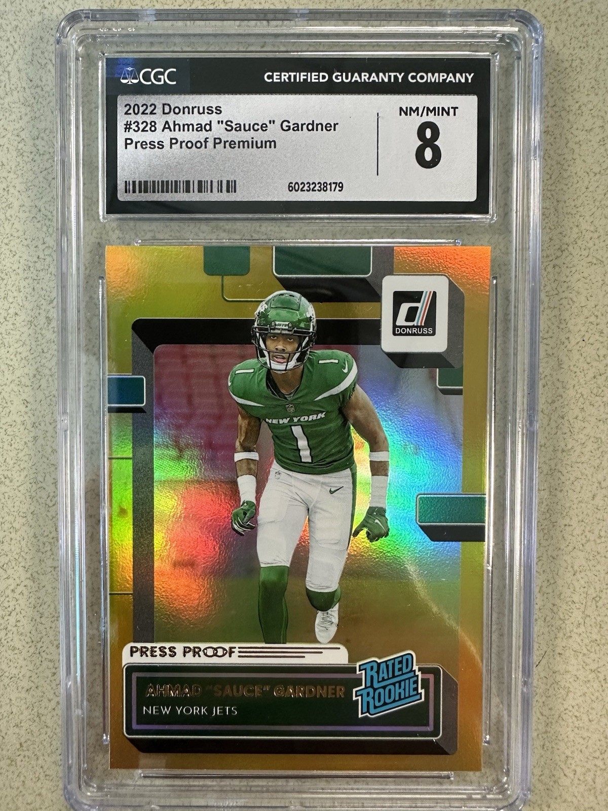 2022 Panini Donruss - Rated Rookie Ahmad Gardner #328 Press Proof Premium (RC)
