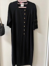 Chanel Black Knit Dress Short Sleeve Rare Authentic Size Unknown 2607TK