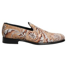 DOLCE & GABBANA Shoes Beige Brocade Men Slip On Dress Loafers EU42 / US9 2630usd