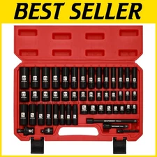 49 Pc 3/8" Dr Deep Impact Socket Set, SAE/Metric