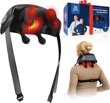 Electric Neck Shoulder Massager 4D Shiatsu Heat Pain Relief Portable