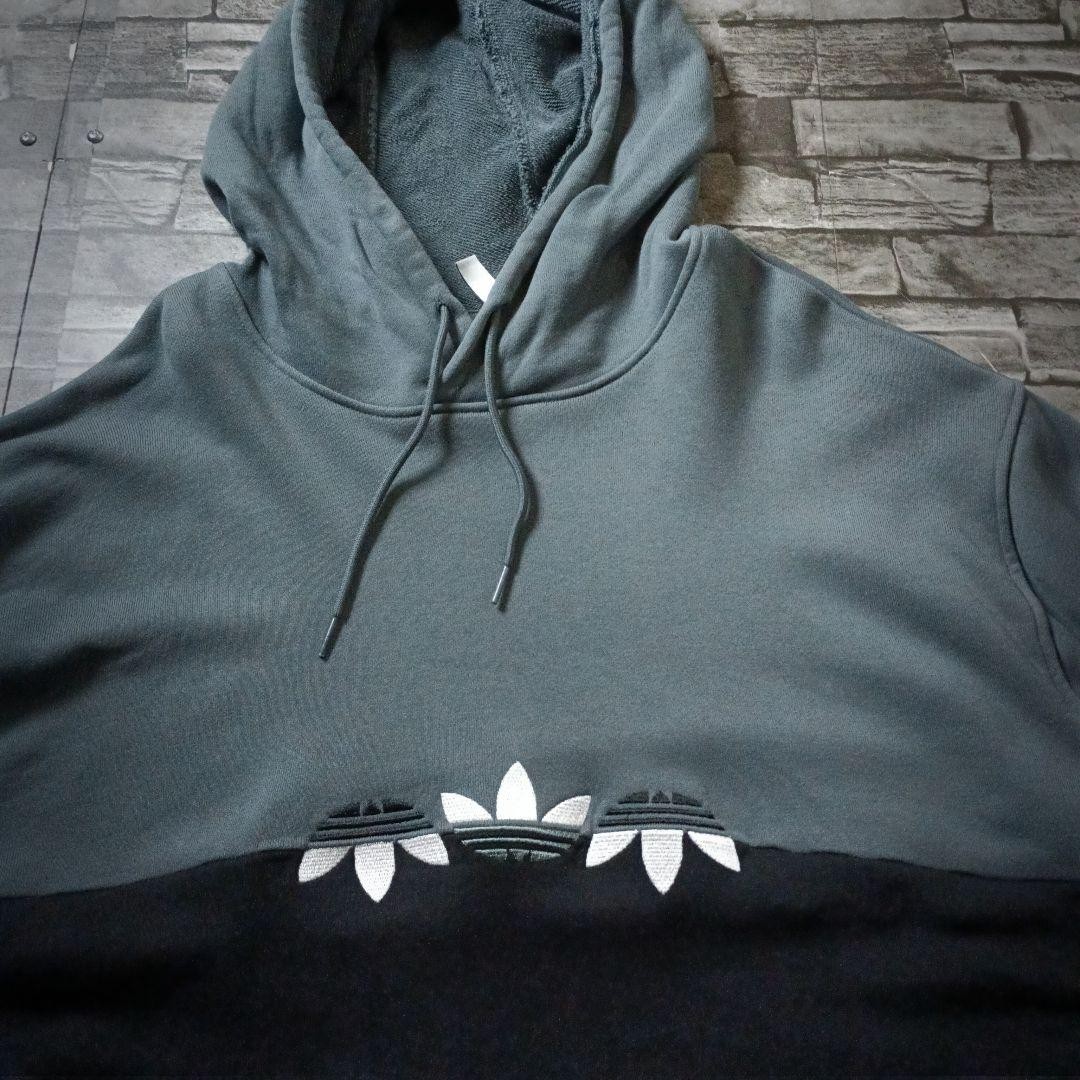 FILA Adidas Uomo Vhtf Felpa con Cappuccio Extra Large Adicolor Bicolore Tre File Ricamate Tre