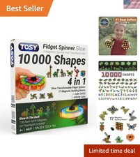 Cognitive and Motor Skills Booster: Magnet Fidget Spinner with UV Glow Blocks