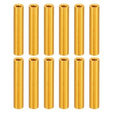 M3 Aluminum Spacer,12pcs Metal Spacer 3mm ID x 5mm OD x 27mm L Threaded,Golden