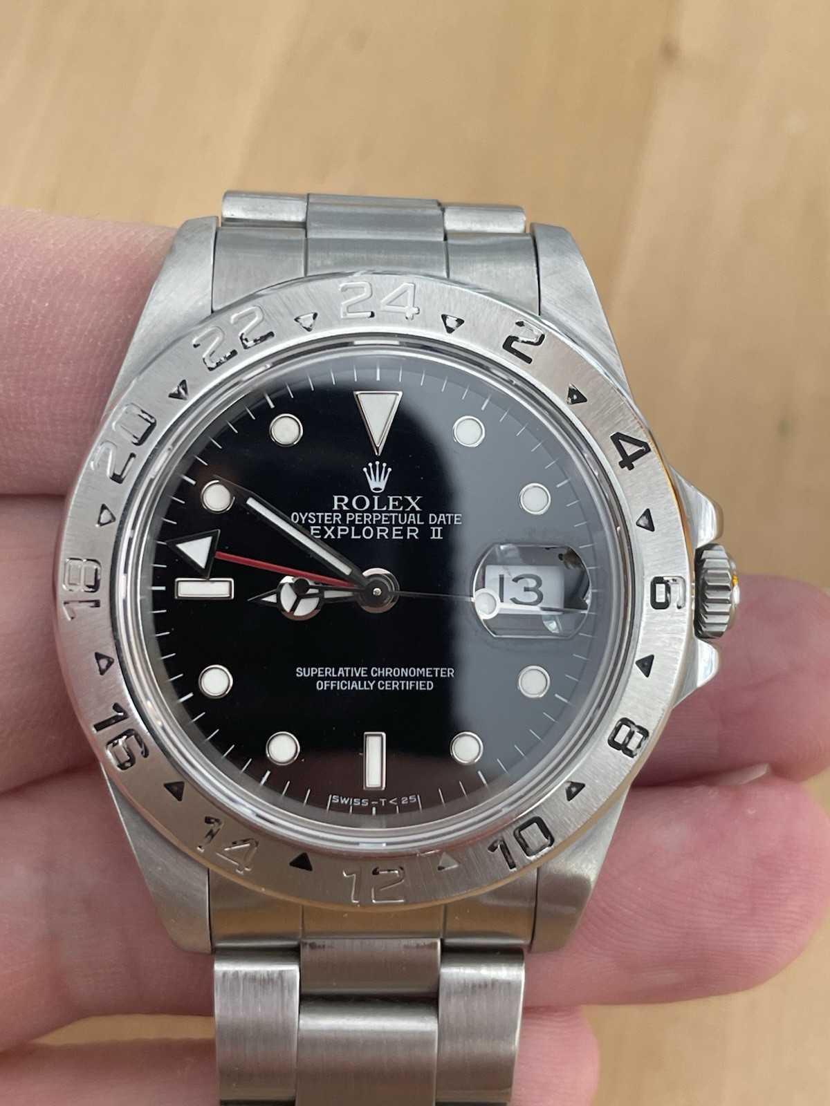 Rolex Explorer II 16570 Watch 40mm Black Dial 1991 X Serial
