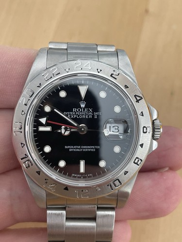 Rolex Explorer II 16570 Watch 40mm Black Dial 1991 X Serial