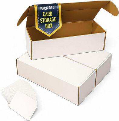 Baseball Card Storage Box - 3 TCG Card Holder Boxes, 600+ Ct. Sports Card Box. 1
