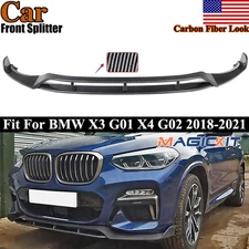 Front Bumper Lip Kit For BMW X3 G01 X4 G02 Sporty SUV 2018-21 Carbon Fiber Look