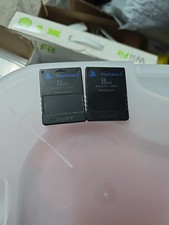 Lot of 2 OEM Sony PlayStation 2 PS2 8MB Black Memory Cards. Tested Working  