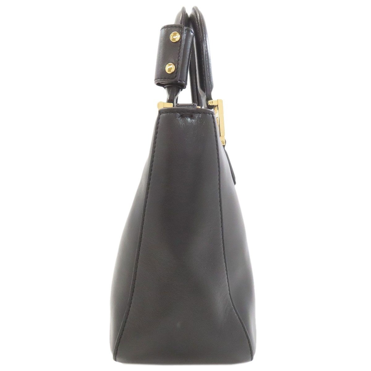 FENDI Logo Handbag Leather Black Women From Japan thumbnail 24