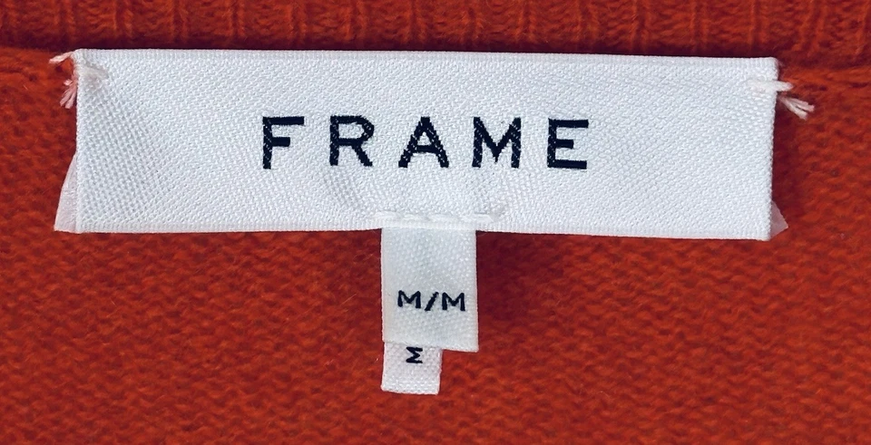 Suéter con Marco Para Mujer Naranja Cachemira Tejido Pullover Acanalado Manga Corta M Foto 2 de 4