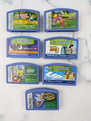 Lot of 7 Leapster Games Disney, UP, Backyardigans, spongebob, Wall E, Diego