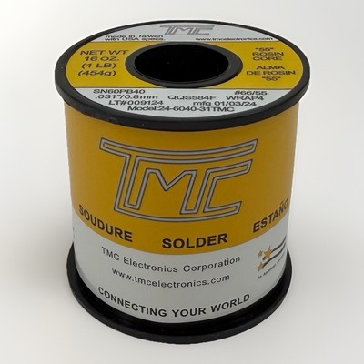 60/40 Solder Wire 0.031'' / 0.8mm, 2.2% Rosin Core 1 LBS TMC US SELLER!