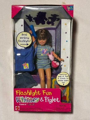 1997 Barbie Flashlight Fun Whitney Doll & Piglet by Mattel 19671 New Vintage