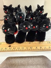 Lot of 12 Chenille Pipe Cleaner Black Cats Be...
