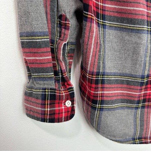 Grayson Frank & Eileen The Hero Button Down Flannel Shirt Grey Plaid Size 01 XS - Picture 10 of 11
