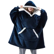 Wearable Blanket Reversible Oversized Warm Blanket Sweatshirt Adult Size NEW