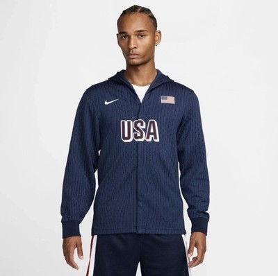 Nike USA Olympics Dri-FIT ADV Game Basketball Jacket Navy FQ0306-451 Size L $180