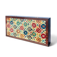 Biggdesign Bloom Backgammon, MDF Body, Magnetic Lock, Durable Gloss Finish, Scra