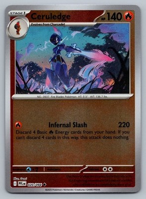 2025 Pokemon Phantasmal Flames Ceruledge 020/094 Reverse Holo