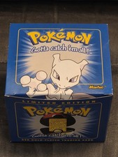 Pokemon Burger King 23k Gold Plated Trading Card Mewtwo Blue Box