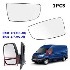 Left/Right Side Lower Door Wing Mirror Glass For Ford Transit MK8 V363 2014-2020