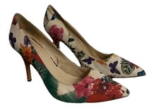 Nine West 8M Multicolor Floral Print Fresh Pointy Toe Slip-On Pumps EB2-SR2-D