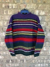 Susan Bristol Casuals Shetland Wool Colorful Striped Sweater Women’s Size Medium