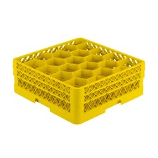 Traex TR11GG-08 Yellow 20-Compartment Glass Rack with 2 Extenders