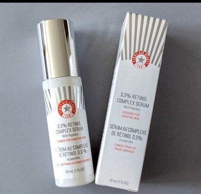NIB FIRST AID BEAUTY 0.3% RETINOL COMPLEX SERUM W/ PEPTIDES  30 ML/ 1 OZ 