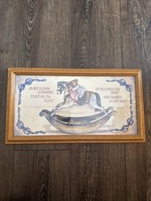 New Vintage Rocking Horse Baby Name Birth Weight Framed Sign For Nursery