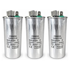 3 Pack 50+5 uF 450VAC CBB65A Dual Run Capacitor HVAC AC Motor