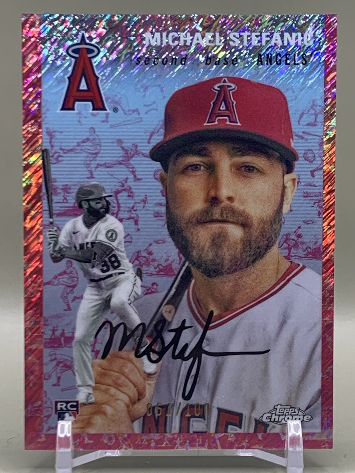 2023 Topps Chrome Platinum Anniversary Michael Stefanic RC /100 - LA Angels
