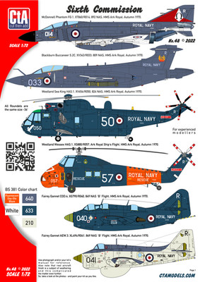 1:72 Decal Sixth Commissions - Air Group of HMS Ark Royal (R09) - CtA 048