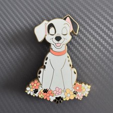 Disney Large Fantasy Pin Patch 101 Dalmatians Flowers Floral Rare LE50