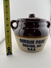 Vintage Durgin Park Boston MA Stoneware Sugar Bowl Crock w Lid Brown Drip — photo 2