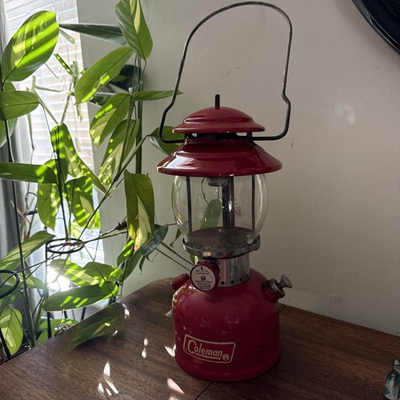 #ad Vintage Coleman Red Lantern Unknown Functionality Camping Metal Friend Gift Prop $39.99