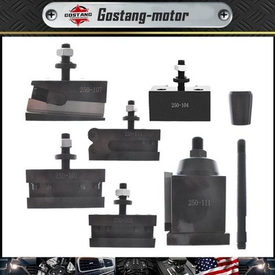 6Pcs AXA 250-111 Wedge Type Quick Change Tool Post Holder Set For Lathe 6- 12''