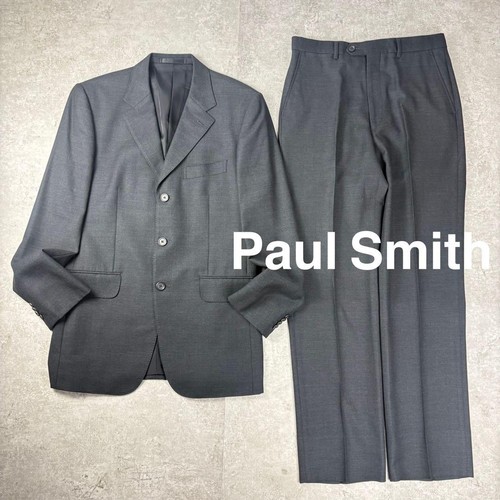 Authentic Paul Smith Men's Dark Gray Wool Suit Set Classic Formal Wear