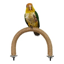 U Shape Bird Rope Perch Stand Toys Parakeets Macaw Cockatiels Conures Cage