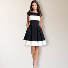 Kate Spade Adette Fit Flare Dress 10 Black White Cocktail Spring Wedding Guest