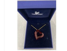 SWAROVSKI Ties of Love Red Heart Crystal Pendant 1103222 16in chain. Authentic