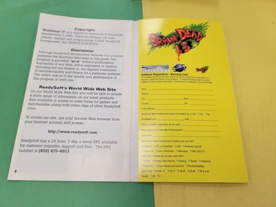 Brain Dead 13 (Sega Saturn Readysoft 1996) Original Manual Only No
