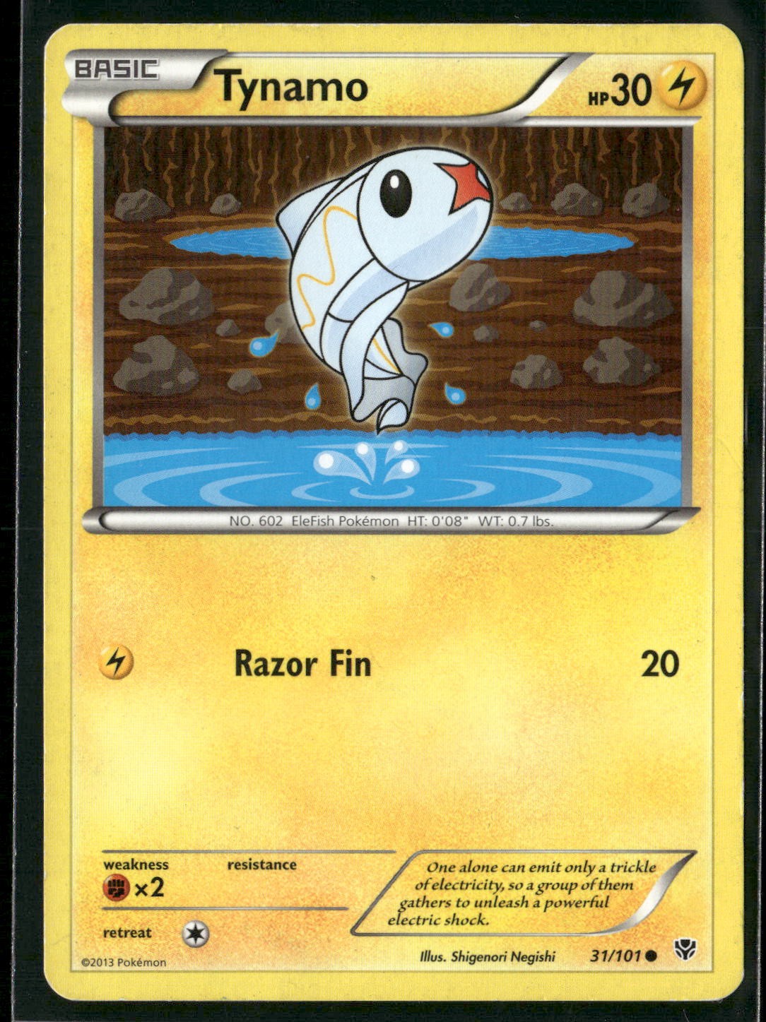 Tynamo 31/101 Common Plasma Blast Pokemon Damaged