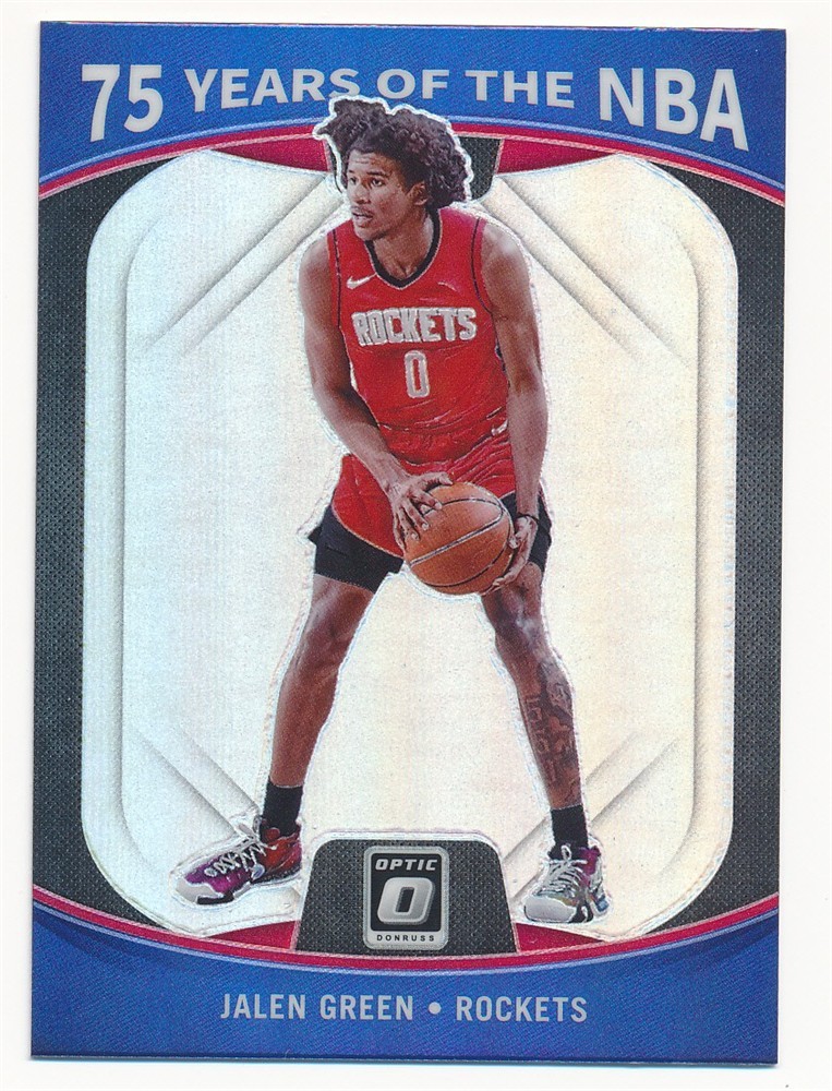 JALEN GREEN 2021-22 DONRUSS OPTIC 75 YEARS OF THE NBA SILVER PRIZM #46 ROCKETS
