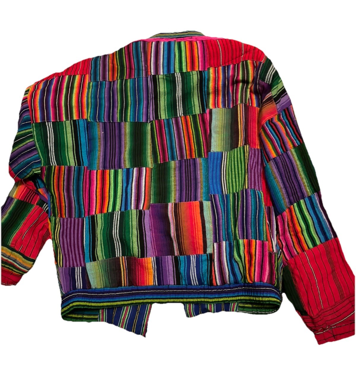Patchwork Multicolored Quilted Jacket Boho  Retro… - image 12