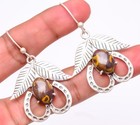 Natural Rhyolite Gemstone 925 Silver Plated Jewelry Earring 2.0" S2685 — photo 2